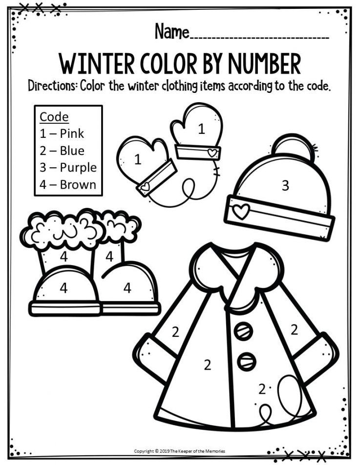 Winter Coloring By Numbers For Kids