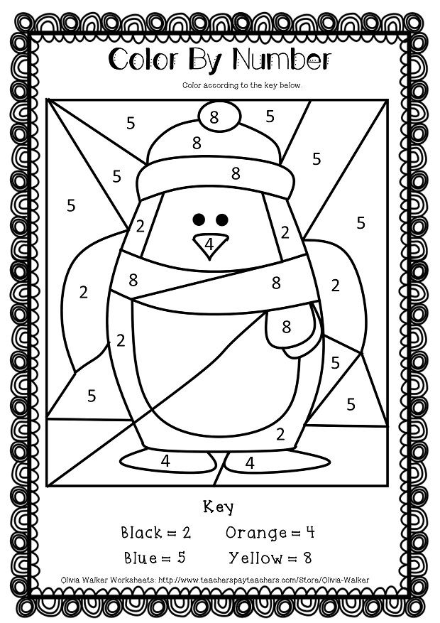 Winter Coloring For Kindergarten