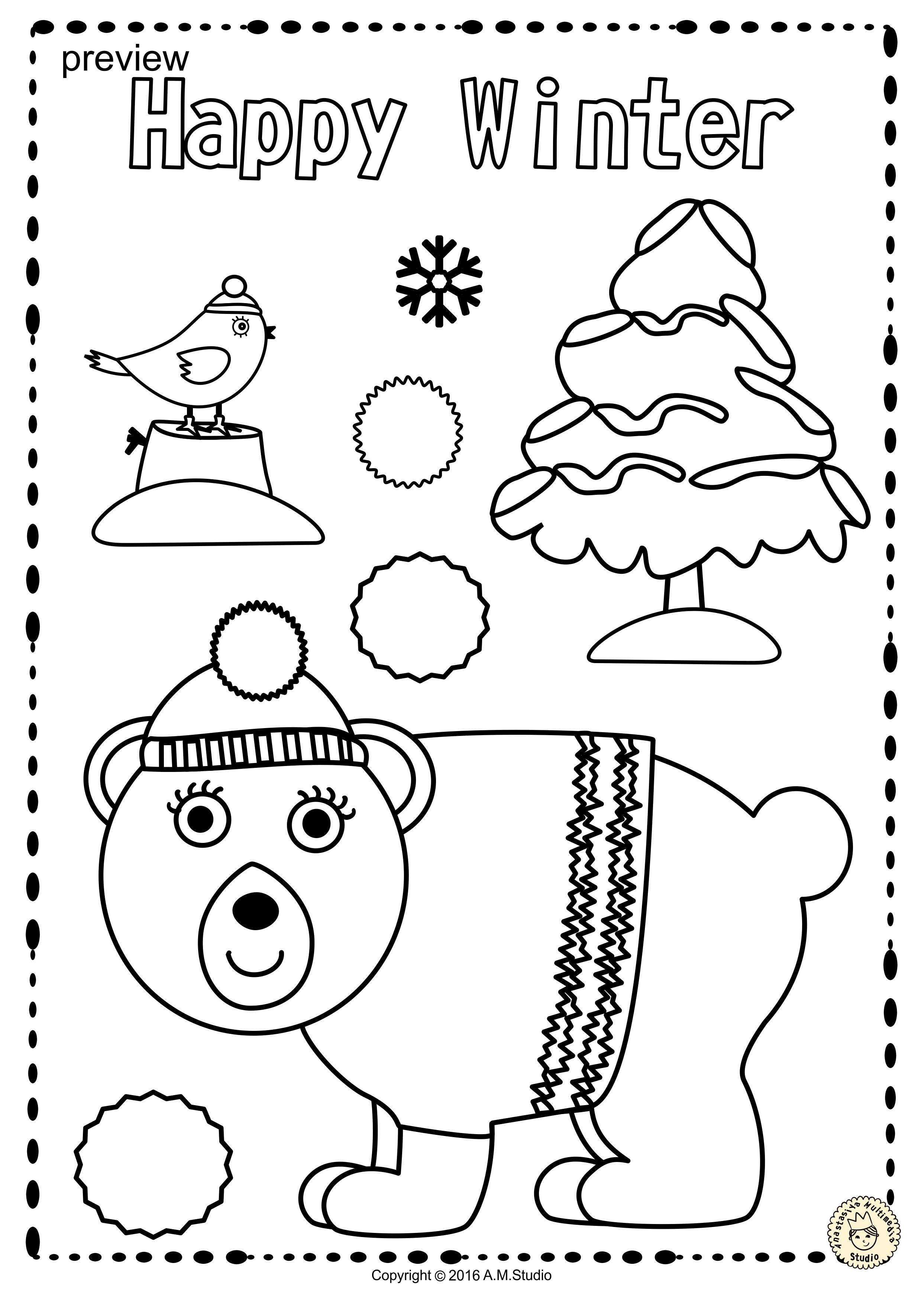 Winter Coloring For Preschoolers