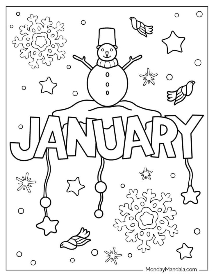 Winter Coloring Pages Free Printable For Kids Easy