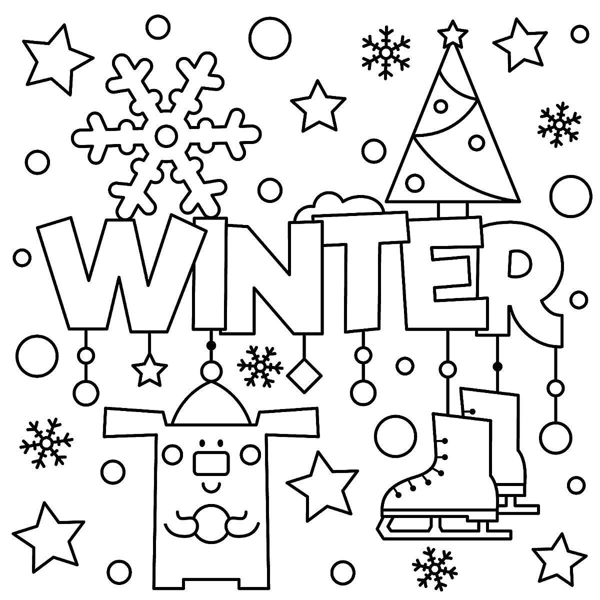 Winter Coloring Sheets For Kindergarten