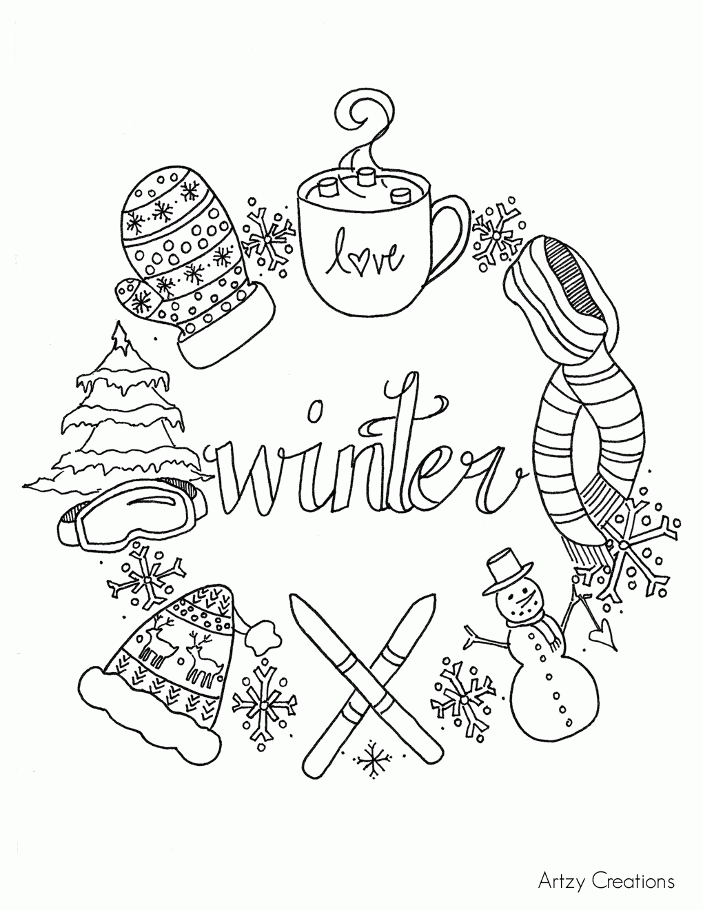 Winter Coloring Sheets Free Printable