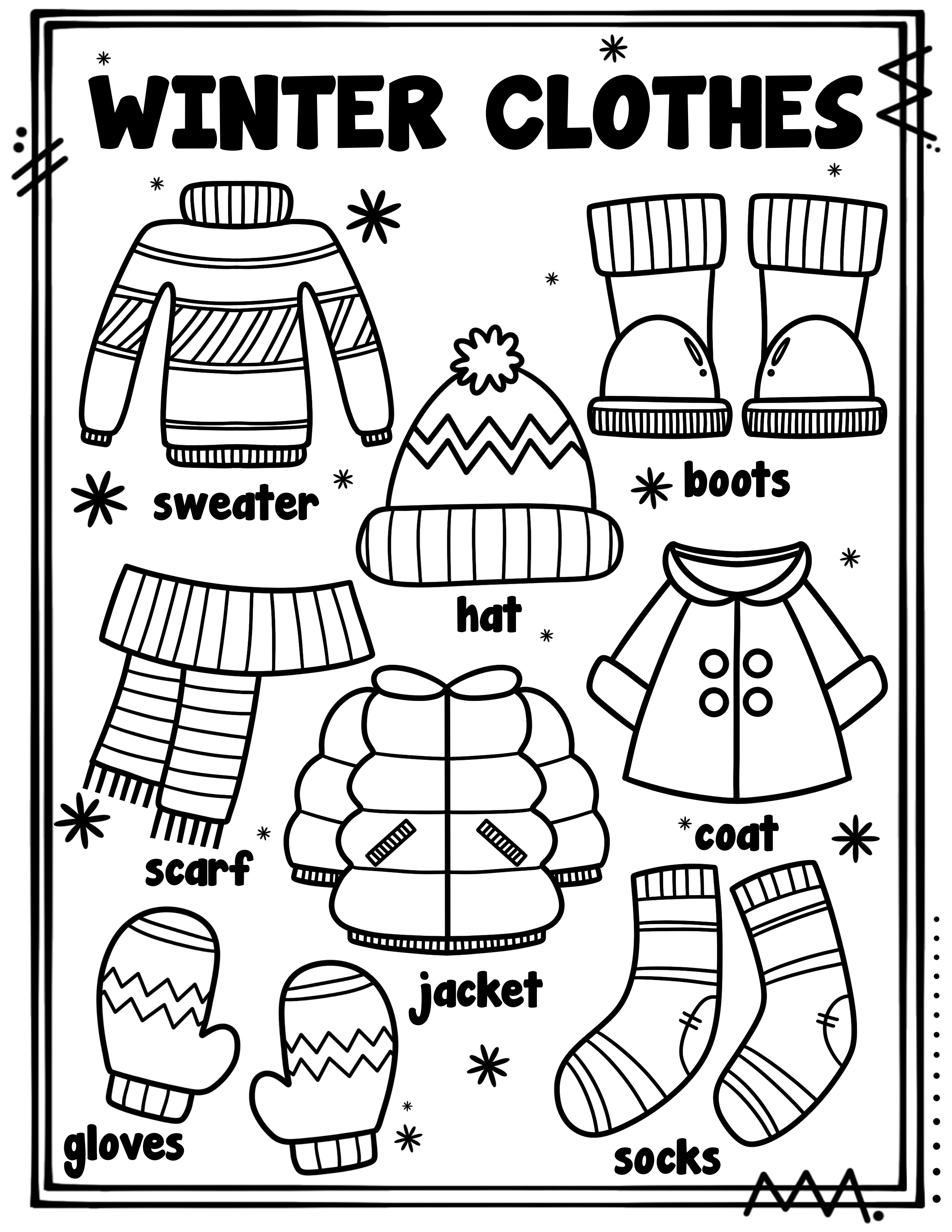 Winter Coloring Worksheets For Preschool