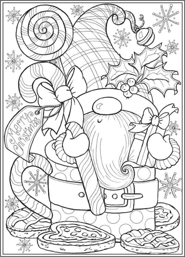 Winter Gnome Coloring Pages