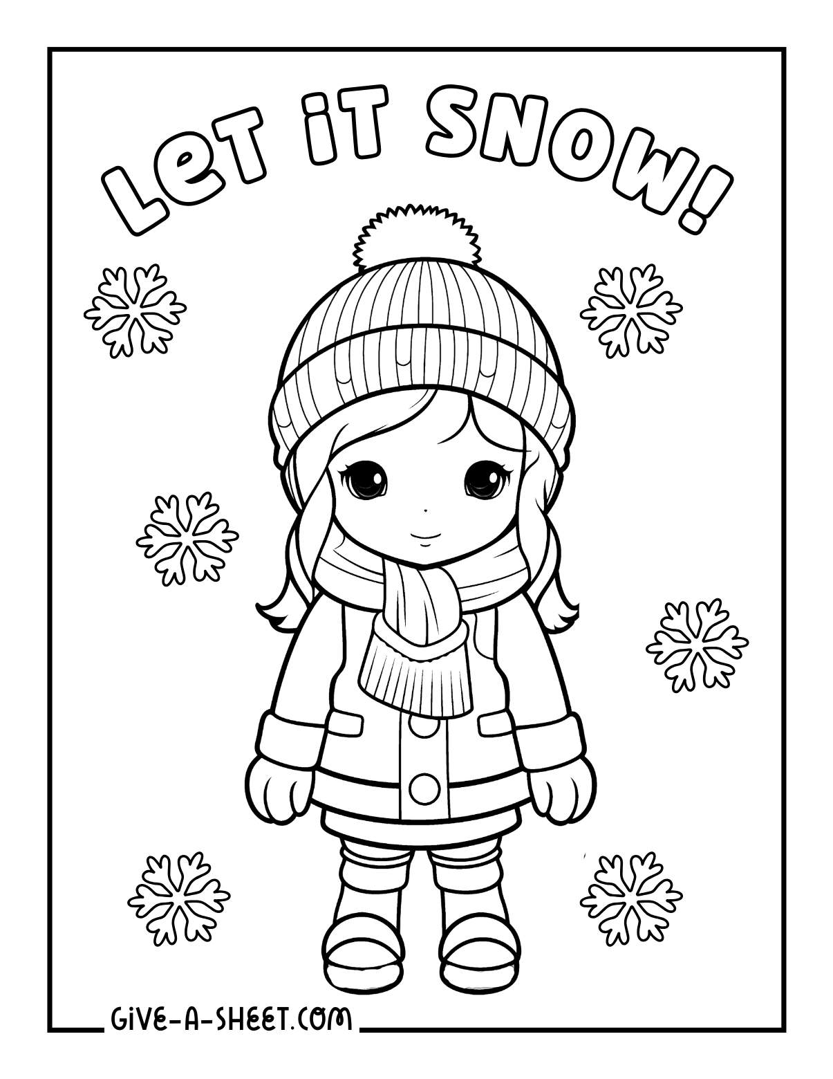 Winter Hat Coloring Sheet