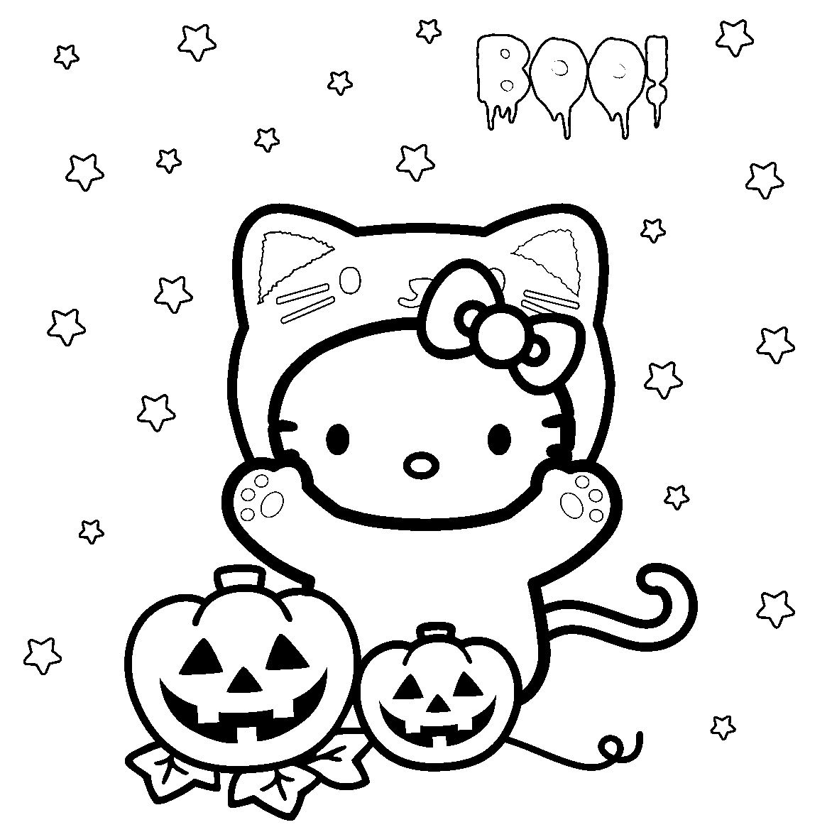 Winter Hello Kitty Coloring Pages