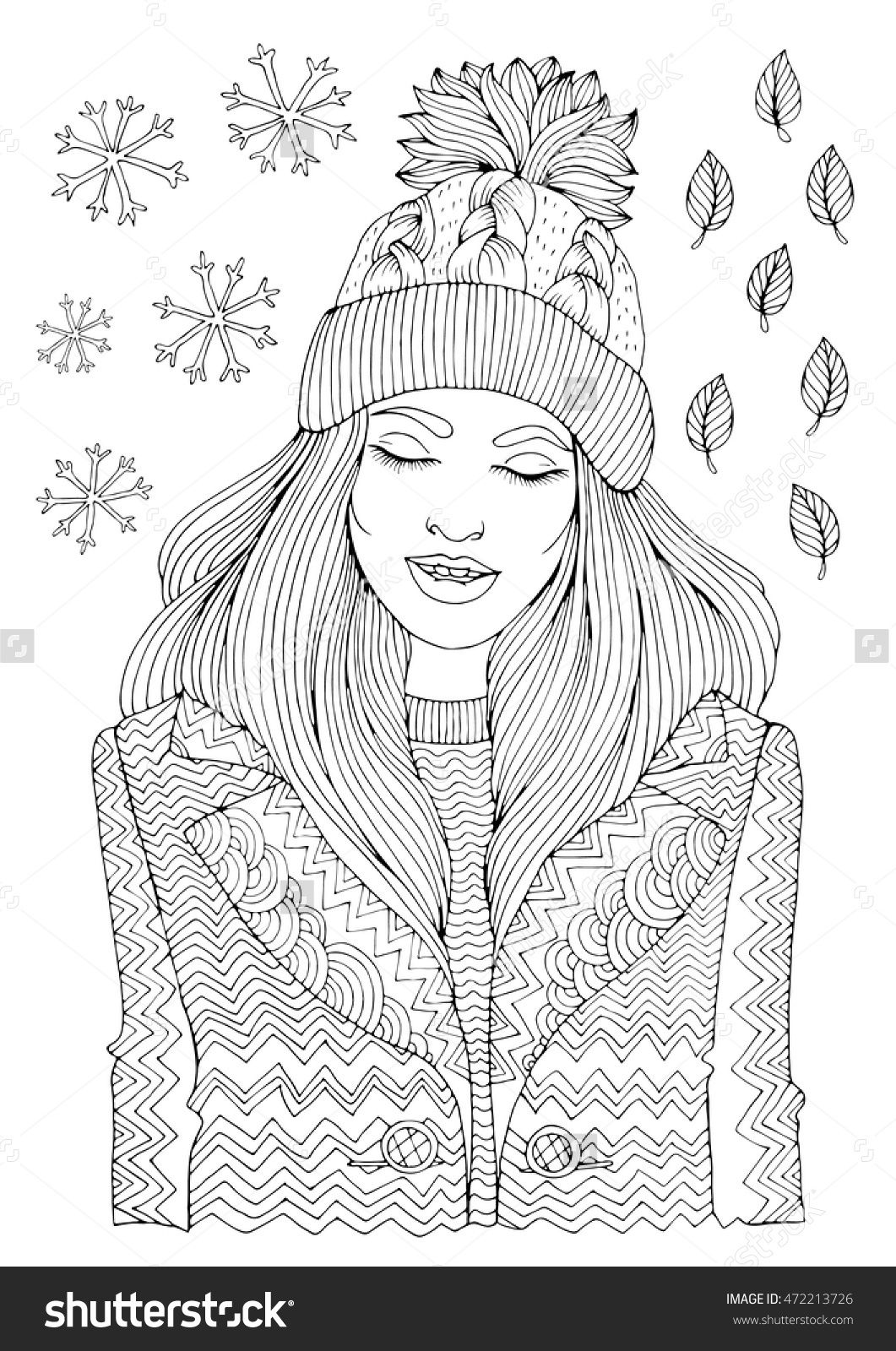 Winter Zentangle Coloring Pages