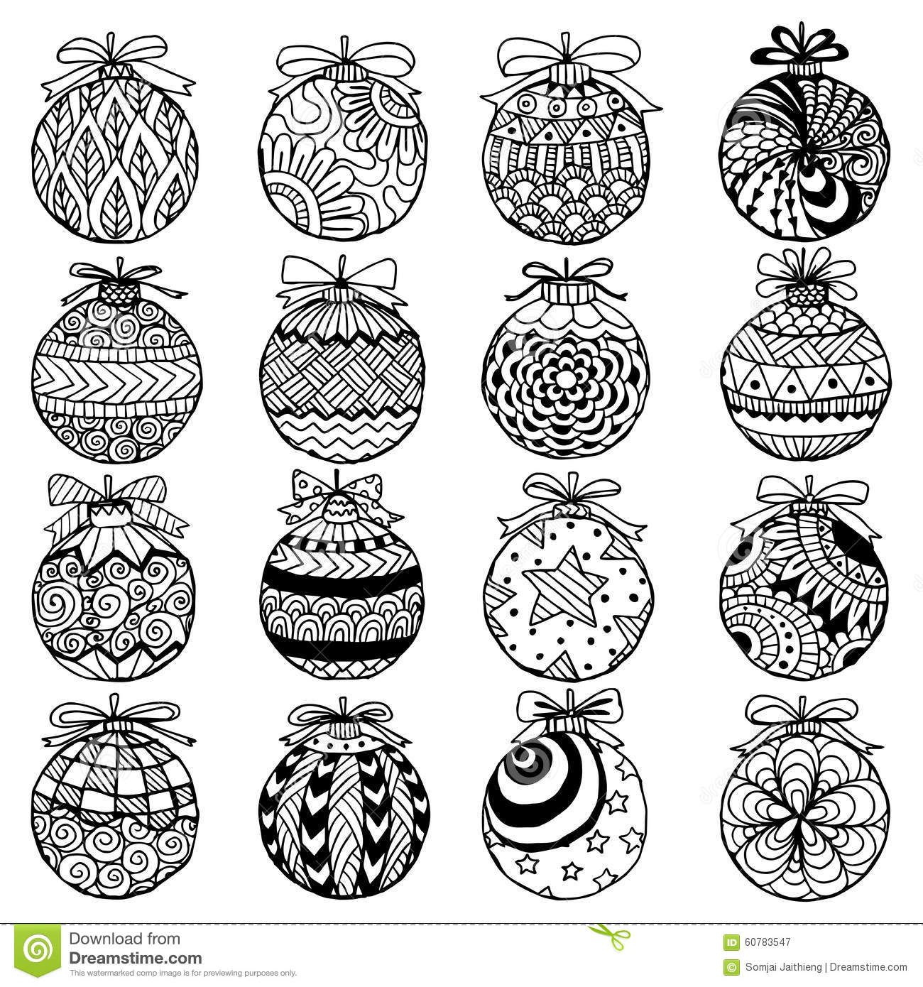 Zentangle Christmas Coloring Pages