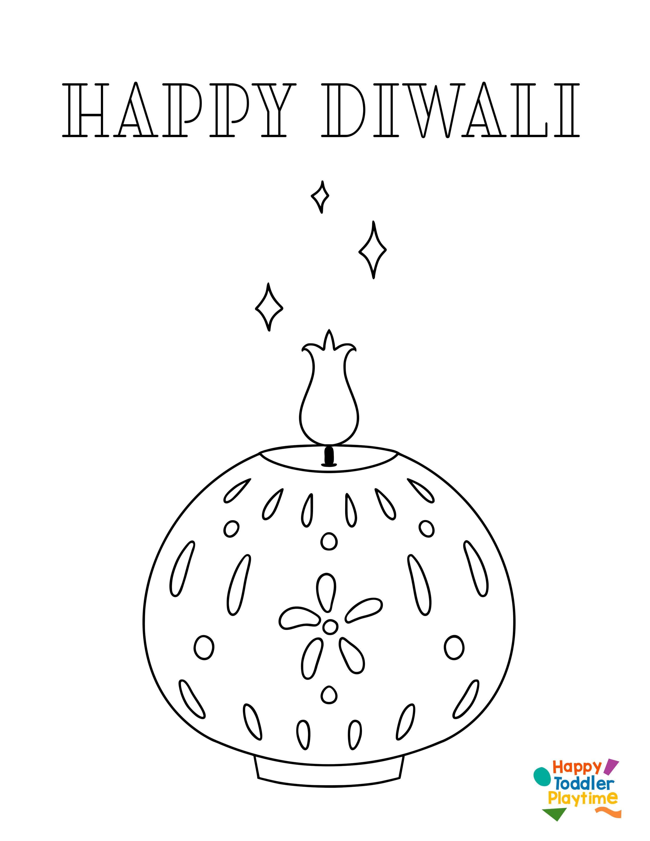 20 Diwali Coloring Pages For Kids Simple