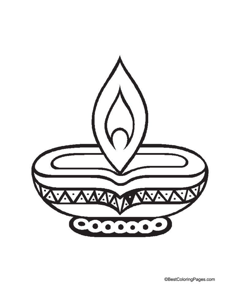 20 Diwali Coloring Pages For Kids Simple