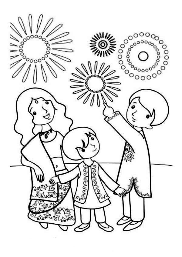 20 Diwali Coloring Pages For Kids Simple