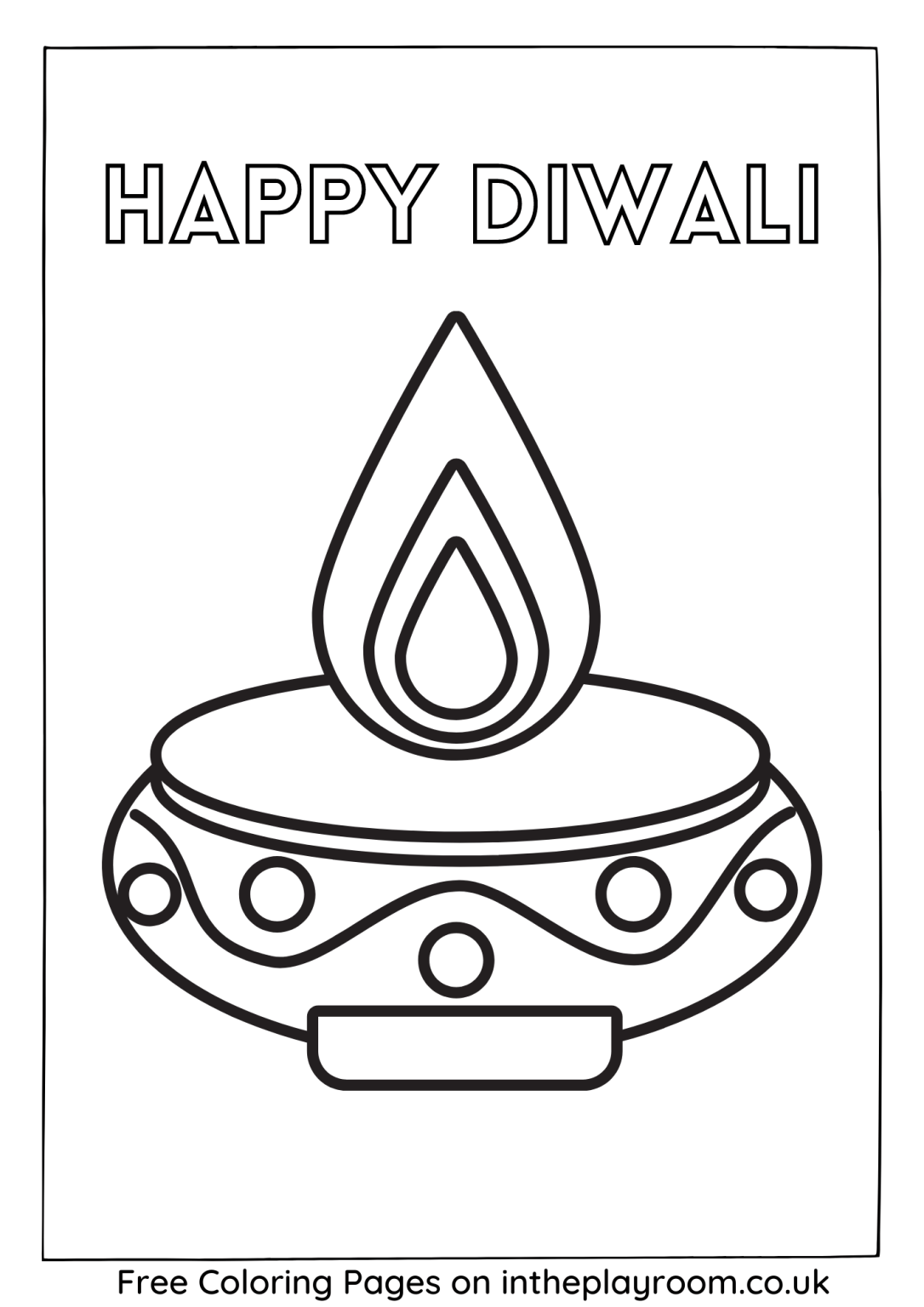 20 Diwali Coloring Pages For Kids Simple