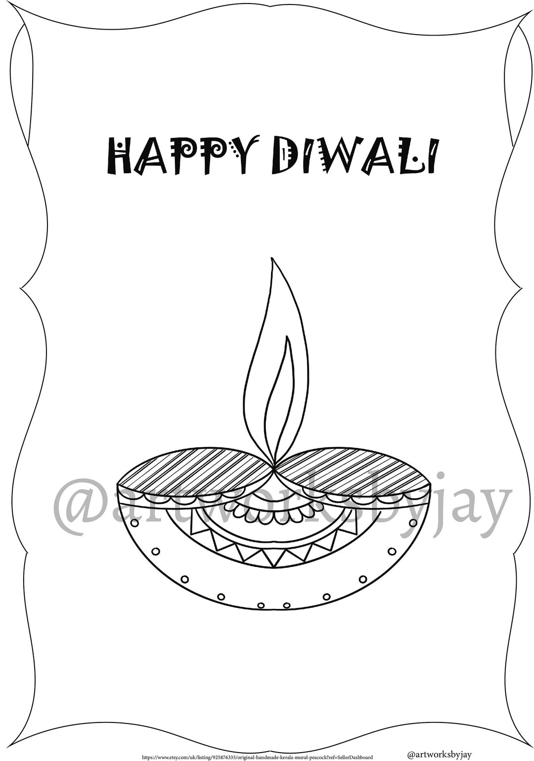 20 Diwali Coloring Pages For Kids Simple