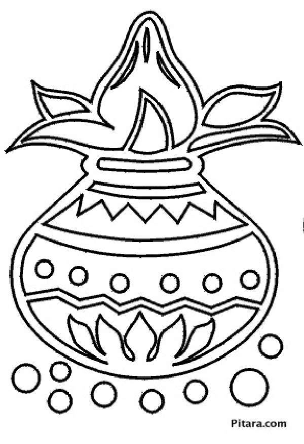 20 Diwali Coloring Pages For Kids Simple