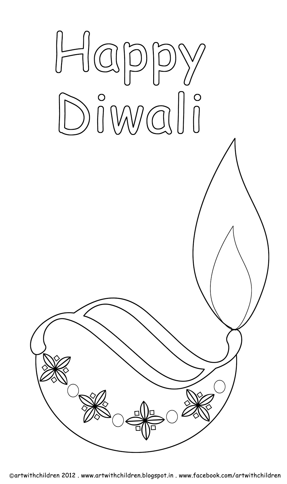 20 Diwali Coloring Pages For Kids Simple