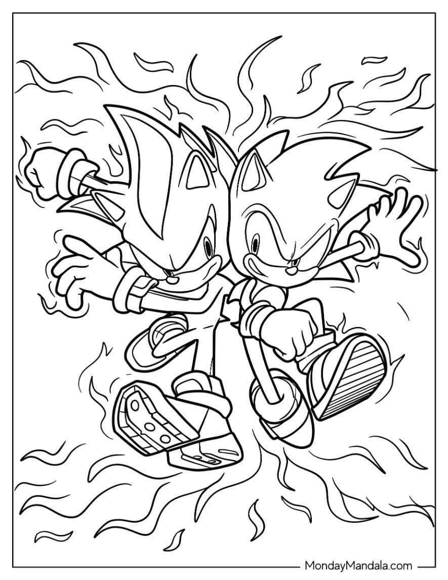 15 Sonic Coloring Pages Shadow