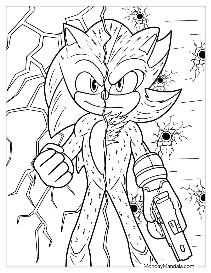 20 Sonic Coloring Pages Shadow